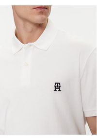 TOMMY HILFIGER - Tommy Hilfiger Polo Interlock MW0MW34783 Biały Regular Fit. Typ kołnierza: polo. Kolor: biały. Materiał: bawełna