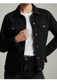 Sinsay - Kurtka jeansowa oversize - czarny. Kolor: czarny. Materiał: jeans #1