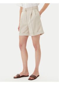 TOMMY HILFIGER - Tommy Hilfiger Szorty materiałowe WW0WW44767 Beżowy Regular Fit. Kolor: beżowy. Materiał: syntetyk