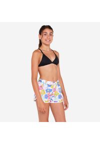 OLAIAN - Szorty surfingowe dla dzieci Olaian 100 Katy Azalea. Kolor: biały. Materiał: poliester, materiał #2