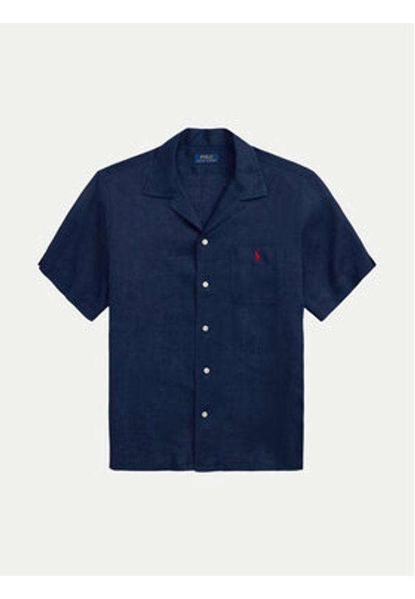 Polo Ralph Lauren Koszula 710966421001 Granatowy Classic Fit. Typ kołnierza: polo. Kolor: niebieski. Materiał: len