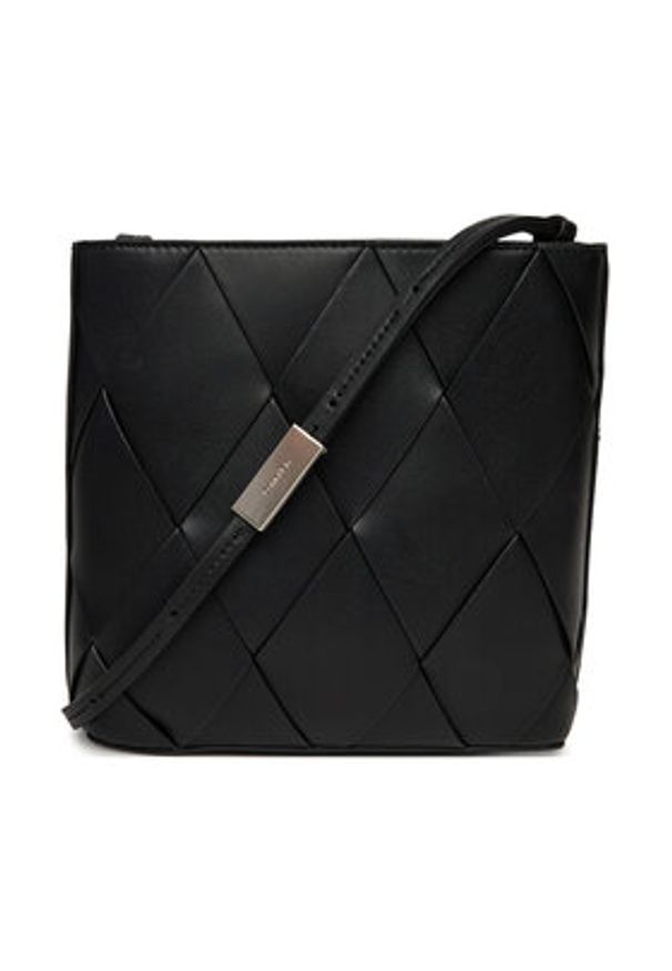 Calvin Klein Torebka Ck Woven Square Crossbody K60K612991 Czarny. Kolor: czarny. Materiał: skórzane
