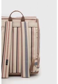 Lefrik plecak damski kolor beżowy duży wzorzysty. Kolor: beżowy. Materiał: poliester #3