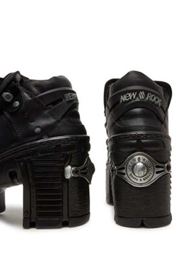 NEW ROCK Botki M-TM106-C2 Czarny. Kolor: czarny. Materiał: skóra. Styl: rockowy