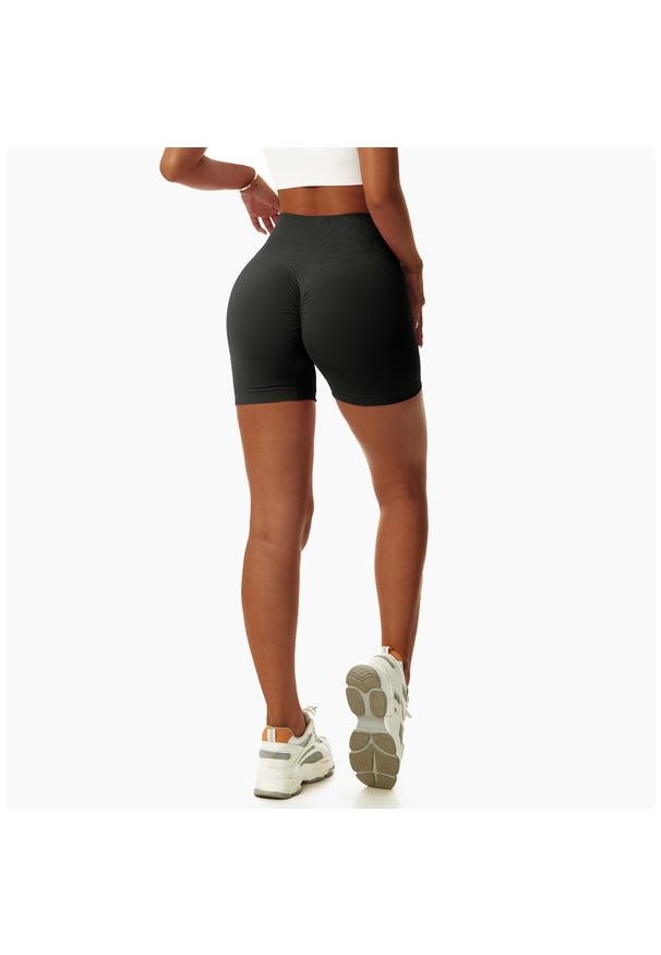 Intica - Szorty sportowe z wysokim stanem odprowadzające wilgoć Rezzan. Stan: podwyższony. Kolor: niebieski. Materiał: materiał, tkanina. Sport: fitness