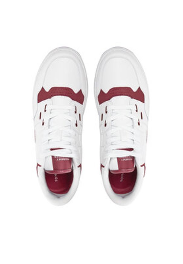 TOMMY HILFIGER - Tommy Hilfiger Sneakersy Th Basket Street Lth FM0FM04874 Biały. Kolor: biały. Materiał: skóra