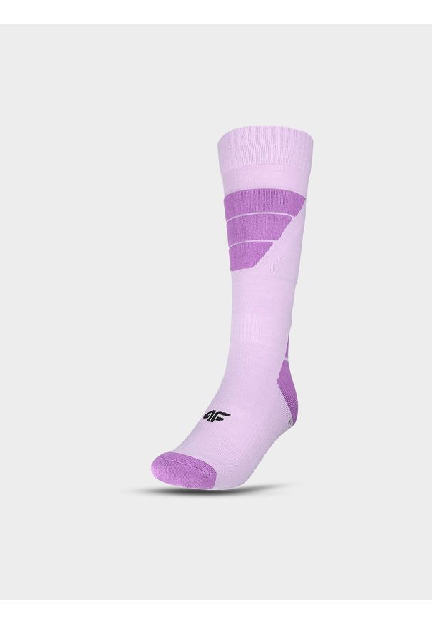 4f - 4F Skarpety narciarskie damskie - fioletowe 39-42. Kolor: fioletowy. Materiał: włókno, bawełna, syntetyk, materiał. Wzór: jednolity. Sport: narciarstwo
