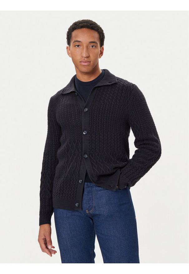 Guess Kardigan M5BR43 Z2ZK2 Granatowy Regular Fit. Kolor: niebieski. Materiał: syntetyk