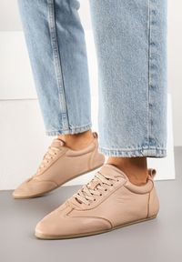 Born2be - Różowe Klasyczne Tenisówki z Ekoskóry Verianns. Okazja: na co dzień. Kolor: różowy. Materiał: jeans. Styl: klasyczny #4