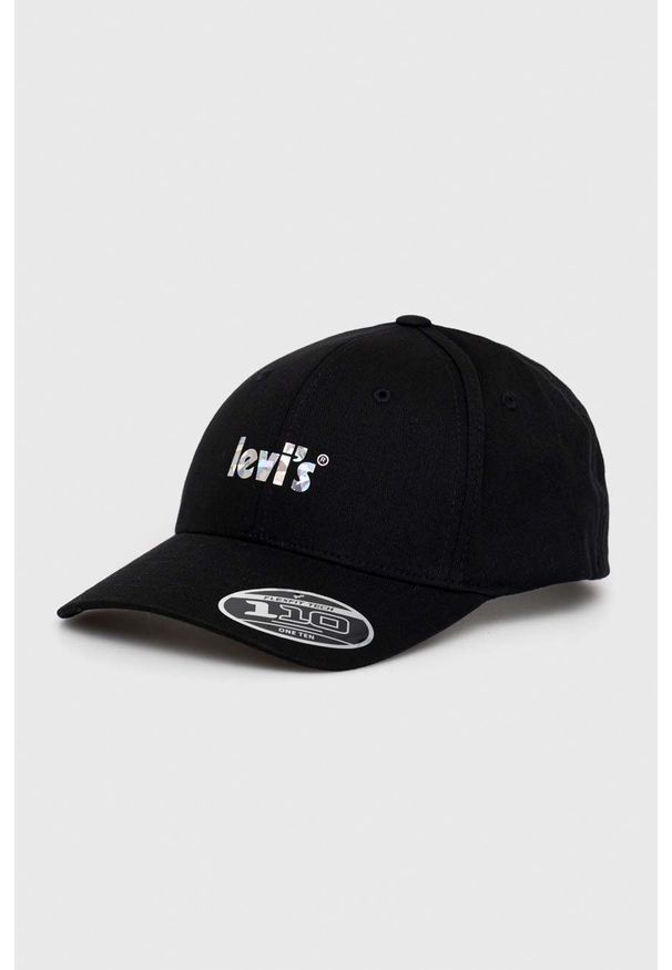 Levi's® - Levi's czapka z daszkiem kolor czarny z nadrukiem. Kolor: czarny. Wzór: nadruk. Styl: biznesowy