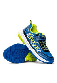 Geox - Sneakersy dziecięce niebieskie GEOX J Tuono Boy. Kolor: niebieski. Materiał: materiał. Sport: bieganie #1
