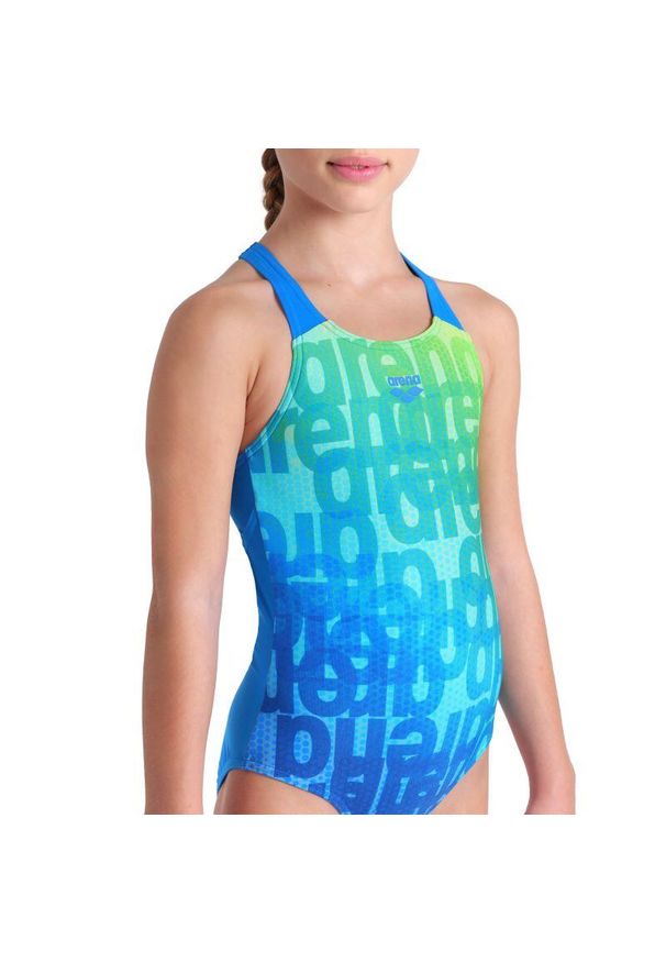 Kostium kąpielowy Arena Multi Colours V-Back. Kolor: niebieski