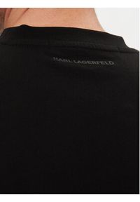 Karl Lagerfeld - KARL LAGERFELD T-Shirt 755056 542224 Czarny Regular Fit. Typ kołnierza: dekolt w karo. Kolor: czarny. Materiał: bawełna #5