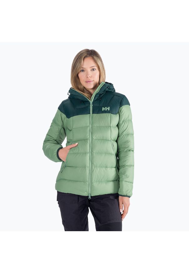 Kurtka puchowa damska Helly Hansen Verglas Glacier Down. Kolor: zielony. Materiał: puch. Sport: turystyka piesza