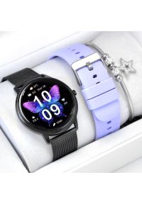 Rubicon - Smartwatch Damski z Bransoletą Mesh Pomiar Tętna, Ciśnienia, Powiadomienia. Rodzaj zegarka: smartwatch. Materiał: mesh