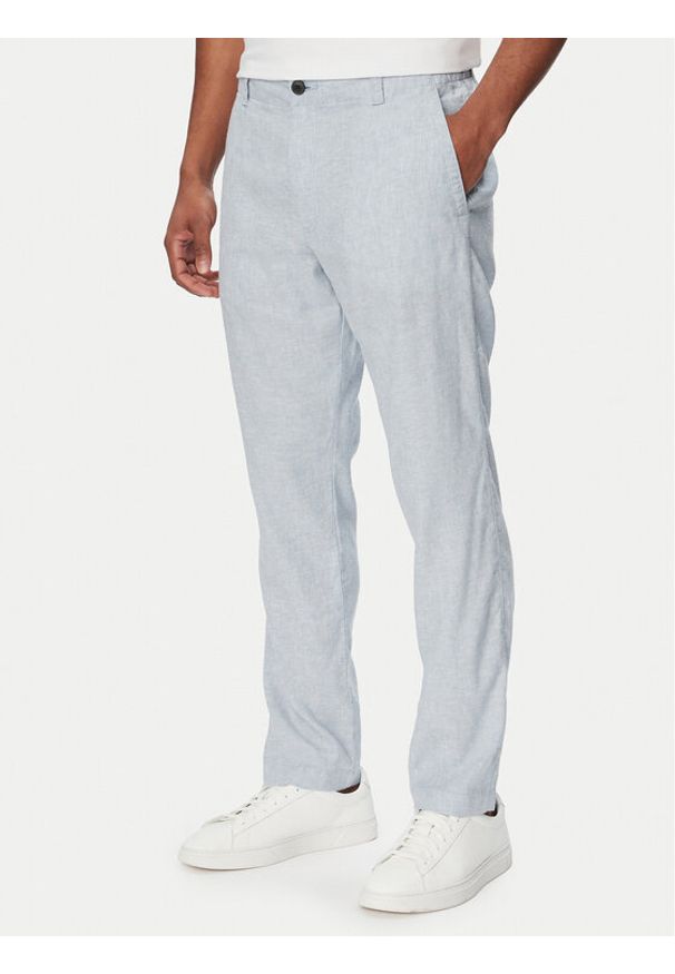 BOSS Chinosy Sanderson-L-3 50559595 Niebieski Regular Fit. Kolor: niebieski. Materiał: len