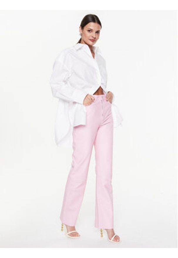 Remain Spodnie skórzane Leather Straight RM2044 Różowy Straight Fit. Kolor: różowy. Materiał: skóra