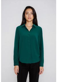 MOODO - Koszula wiskozowa zielona. Kolor: zielony. Materiał: wiskoza #1