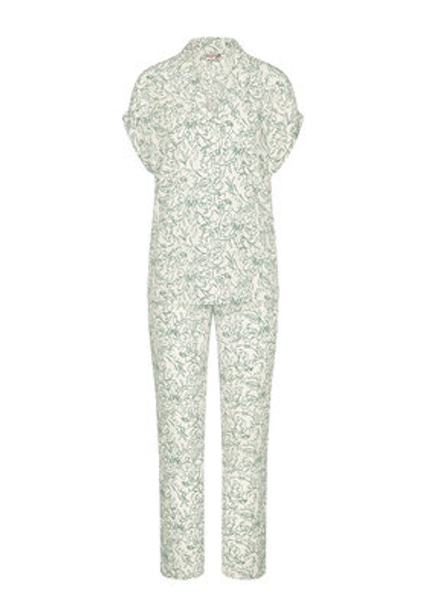 Triumph Piżama Boyfriend 10222611 Zielony Relaxed Fit. Kolor: zielony. Materiał: wiskoza