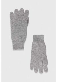 Max Mara Leisure rękawiczki z domieszką wełny kolor szary. Kolor: szary. Materiał: wełna
