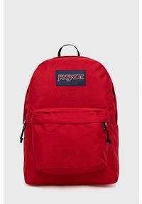 JanSport - Jansport plecak kolor czerwony duży gładki. Kolor: czerwony. Wzór: gładki