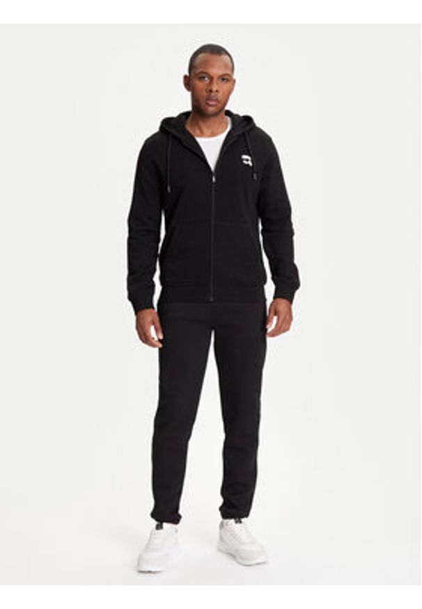 Karl Lagerfeld - KARL LAGERFELD Bluza 705040 553910 Czarny Regular Fit. Typ kołnierza: dekolt w karo. Kolor: czarny. Materiał: bawełna