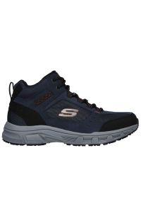 skechers - Buty męskie Skechers Relaxed Fit Oak Canyon Ironhide 51895NVOR - granatowe. Zapięcie: sznurówki. Kolor: niebieski. Materiał: guma, skóra, zamsz, jeans, materiał, dresówka, syntetyk. Szerokość cholewki: normalna. Model: Skechers Sport. Sport: turystyka piesza