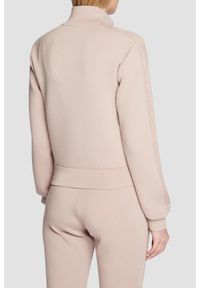 Guess - GUESS Różowa bluza rozpinana damska z lampasami New Allie Scuba, Rozmiar M. Kolor: różowy. Materiał: materiał. Styl: elegancki #2