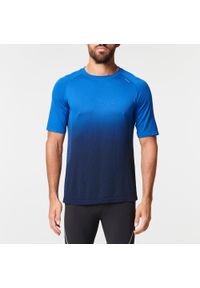 Koszulka do biegania krótki rękaw KIPRUN CARE męska. Kolor: niebieski. Materiał: materiał, poliester, poliamid. Długość rękawa: krótki rękaw. Długość: krótkie. Sport: fitness #1