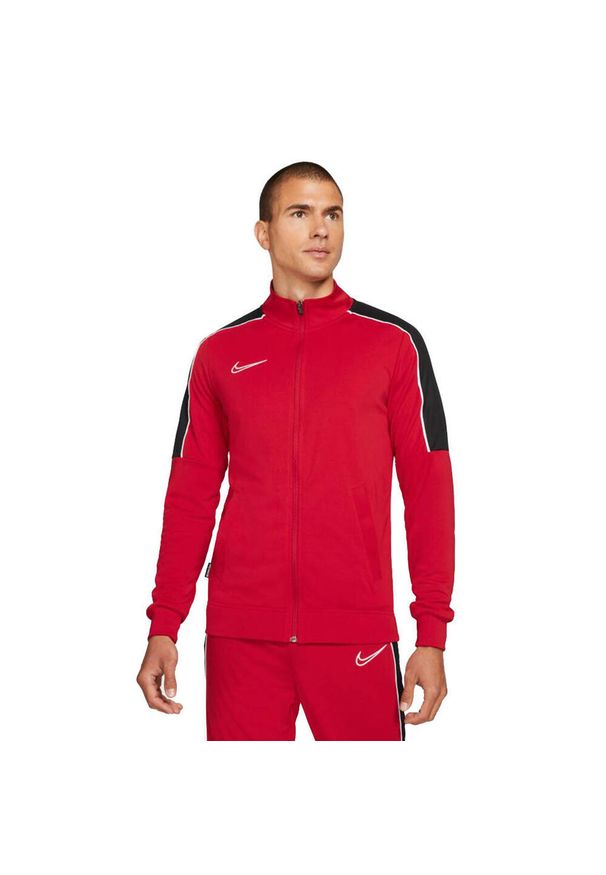 Nike - Męska Kurtka Dresowa DF Academy. Kolor: czerwony. Materiał: dresówka. Sport: turystyka piesza