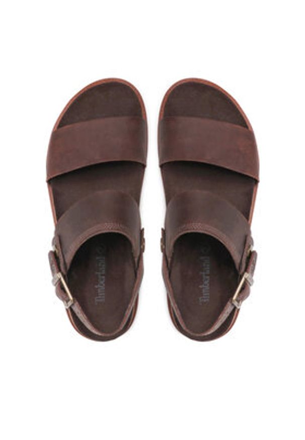 Timberland Sandały Amalfi Vibes 2Band Sandal TB0A419HV131 Brązowy. Kolor: brązowy. Materiał: skóra, nubuk
