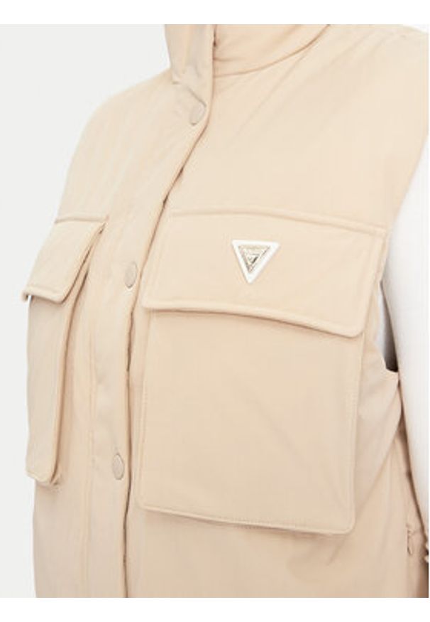 Guess Bezrękawnik Aurelie V4YL00 WG982 Beżowy Regular Fit. Kolor: beżowy. Materiał: syntetyk. Długość rękawa: bez rękawów