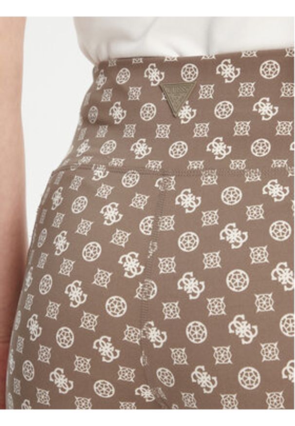 Guess Legginsy V5YB18 MC03W Brązowy Slim Fit. Kolor: brązowy. Materiał: syntetyk