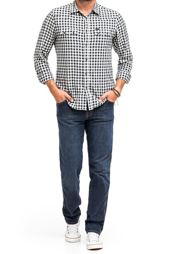 Wrangler - WRANGLER REGULAR FIT MĘSKIE SPODNIE JEANSOWE DARK USED W10I22H10 112125986