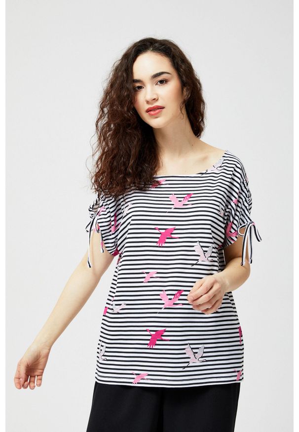 MOODO - Bluzka bawełniana typu oversize. Materiał: bawełna