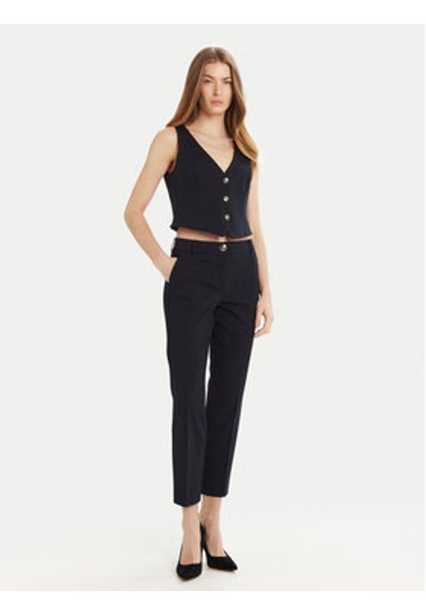 Marella Chinosy Dotto 2513781014 Granatowy Slim Fit. Kolor: niebieski. Materiał: syntetyk, wiskoza