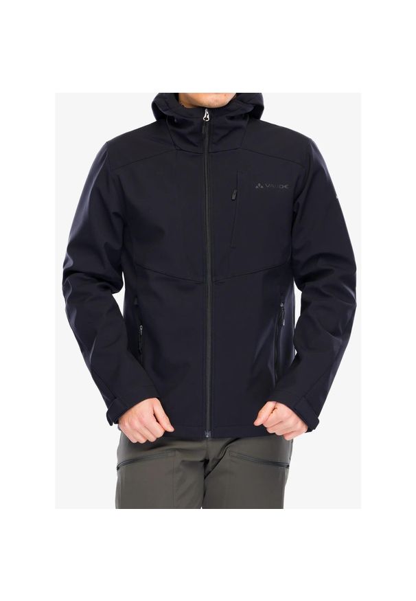 Kurtka softshell męska Vaude Cyclone Hooded Jacket. Kolor: czarny. Materiał: softshell