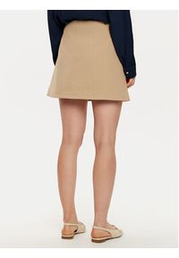 TOMMY HILFIGER - Tommy Hilfiger Spódnica mini WW0WW44994 Beżowy Regular Fit. Kolor: beżowy. Materiał: syntetyk #5