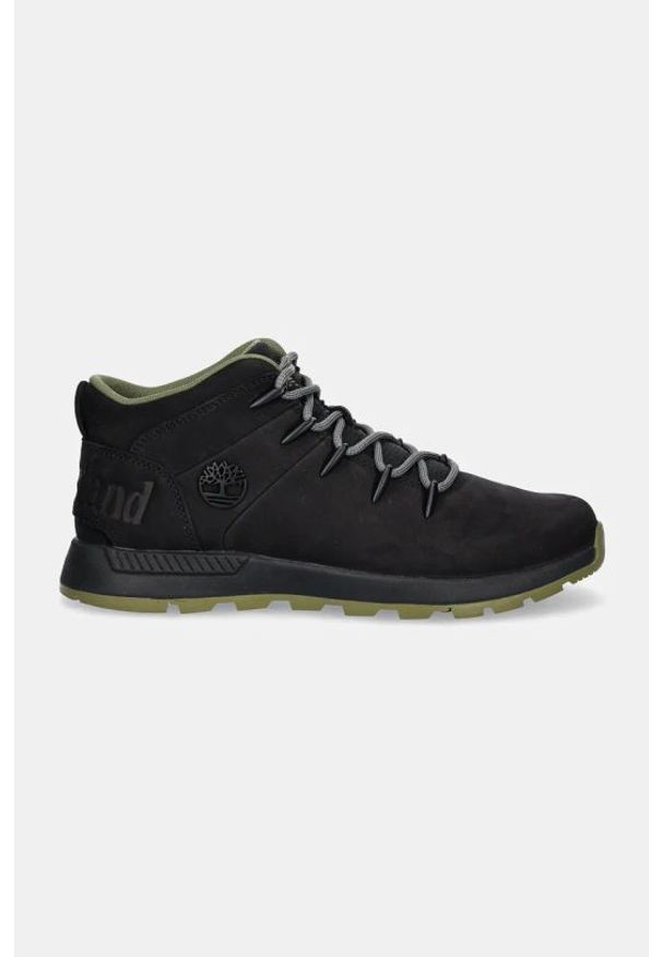 Sneakersy męskie Timberland Sprint Trekker MID LACE UP SNEAKER BLACK NUBUCK. Kolor: czarny. Materiał: nubuk. Sport: bieganie