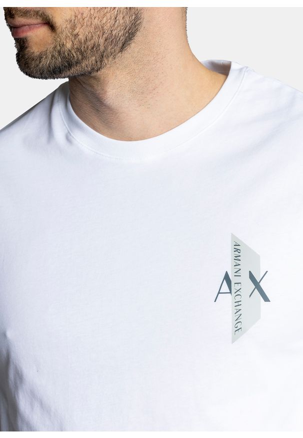 Koszulka męska biała Armani Exchange 3LZTAB ZJ8TZ 1100. Kolor: biały