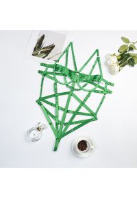 Intica - Body damskie ze strapami na wieczorne wyjścia Chelsea. Kolor: zielony. Materiał: materiał #1