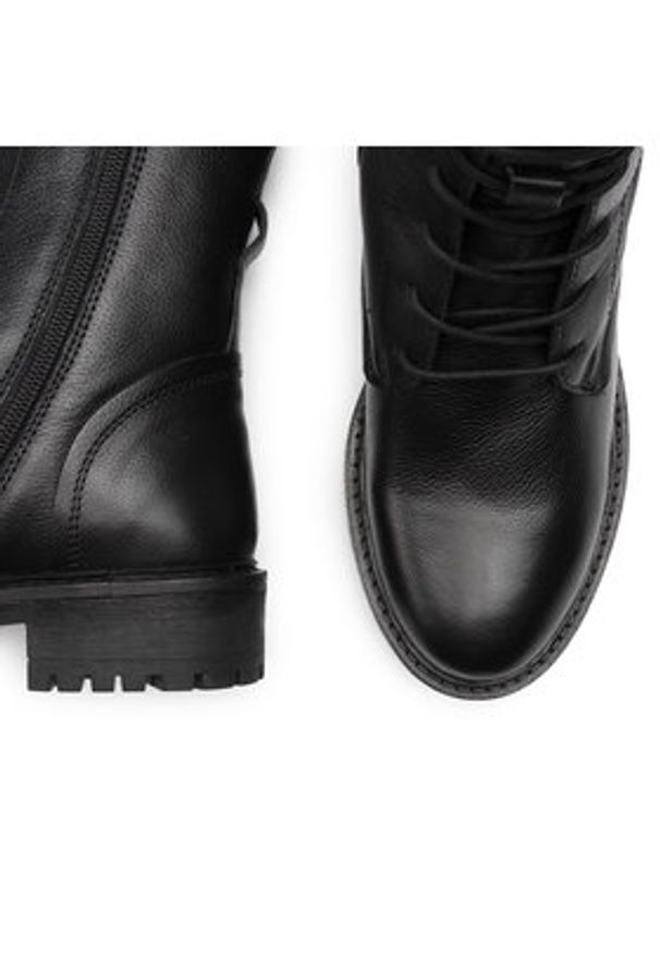 Geox Trapery D Hoara E D94FTE 00085 C9999 Czarny. Kolor: czarny. Materiał: skóra