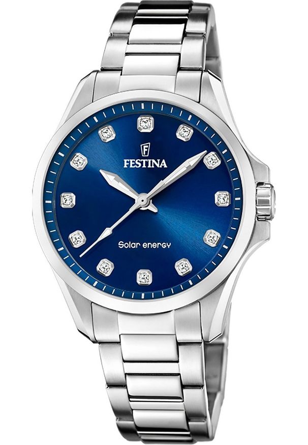 Zegarek Festina Zegarek damski Festina F20654-4 CYRKONIE srebrny. Kolor: srebrny