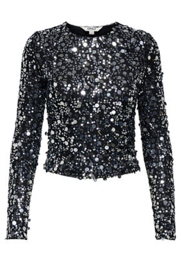 only - ONLY Bluzka Catina 15358382 Czarny Slim Fit. Kolor: czarny. Materiał: syntetyk