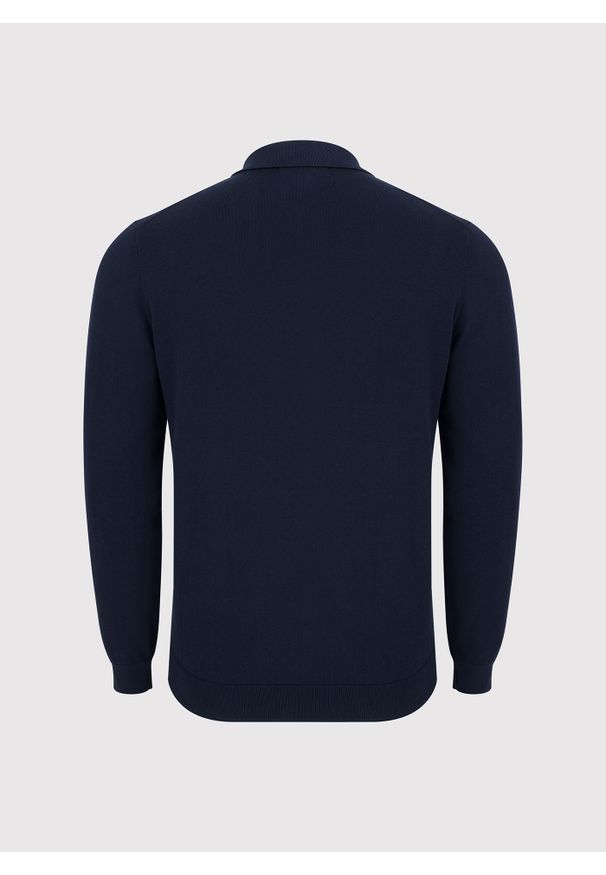 Pako Lorente - PAKO LORENTE – Sweter polo w kolorze granatowym. Okazja: na co dzień. Typ kołnierza: polo. Kolor: niebieski, czarny. Materiał: poliester, wiskoza. Sezon: wiosna. Styl: casual