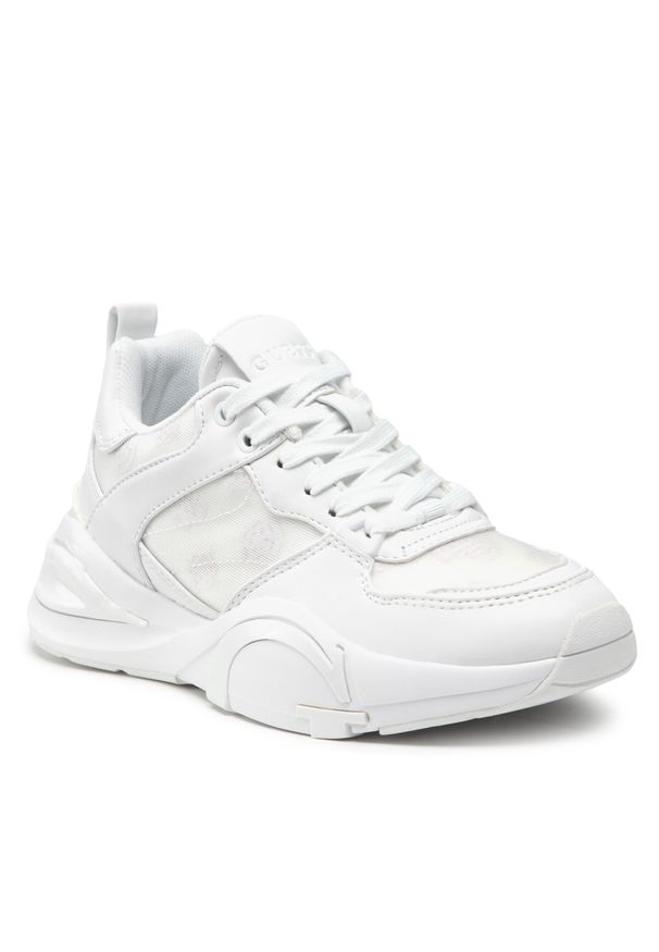 Sneakersy Guess Bestie3 FL5B3S FAL12 WHITE. Kolor: biały. Materiał: skóra