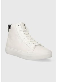 Calvin Klein trampki VULC HIGH TOP damskie kolor biały HW0HW01679. Nosek buta: okrągły. Zapięcie: sznurówki. Kolor: biały. Materiał: skóra. Szerokość cholewki: normalna #3