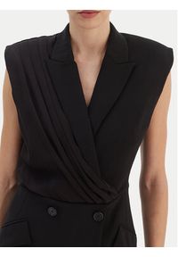 Karl Lagerfeld - KARL LAGERFELD Sukienka koktajlowa B1W13051 Czarny Slim Fit. Typ kołnierza: dekolt w karo. Kolor: czarny. Materiał: syntetyk. Styl: wizytowy #5