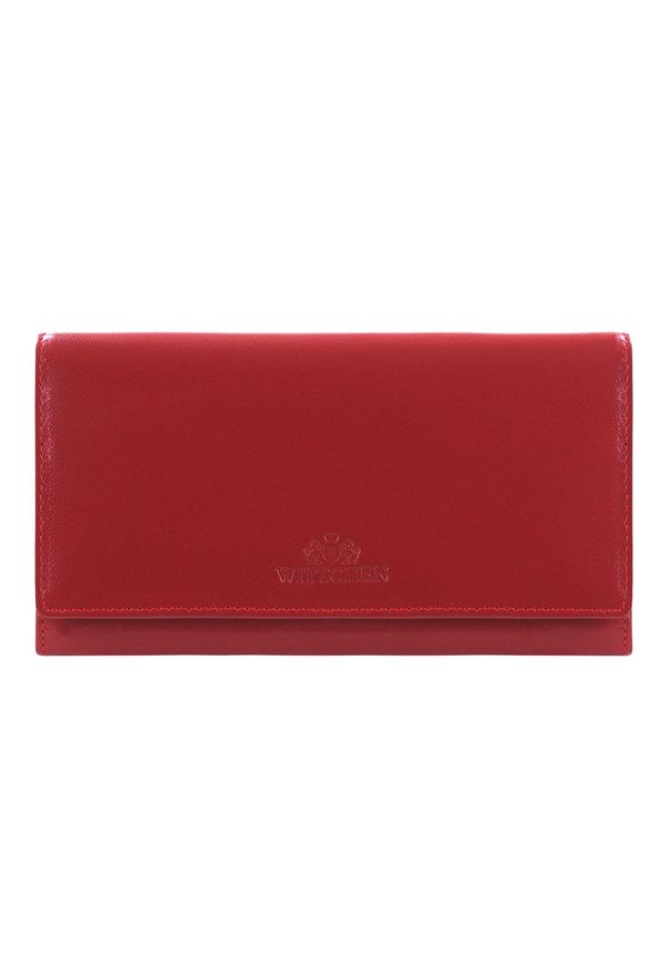 Wittchen - Damski portfel skórzany o prostym kroju czerwony. Kolor: czerwony. Materiał: skóra