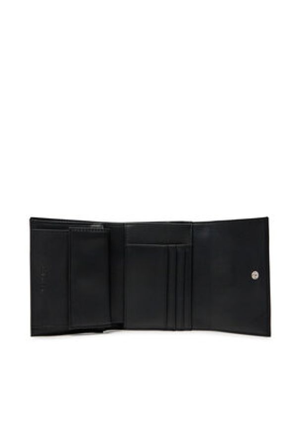 Calvin Klein Mały Portfel Damski Ck Daily Medium Trifold_Tex K60K612945 Czarny. Kolor: czarny. Materiał: skóra